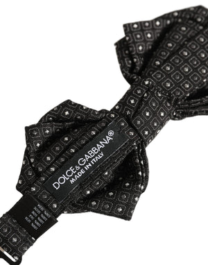 Dolce & Gabbana Herren Schwarze Pünktchen Seiden Fliege Verstellbar