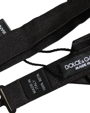 Dolce & Gabbana Herren Schwarze 100% Seide Verstellbare Krawatte Fliege