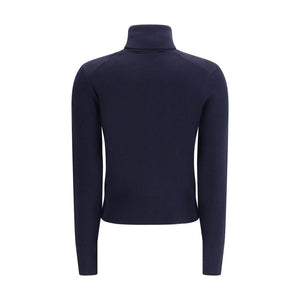 Ami Paris Blauer Rollkragenpullover aus Merinowolle