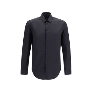 Giorgio Armani Schwarzes Baumwollhemd