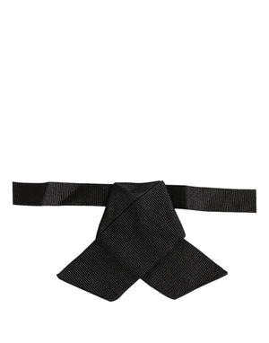 Dolce & Gabbana Herren Schwarze 100% Seide Verstellbare Hals Papillon Fliege