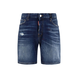 Dsquared² Blaue Baumwoll-Bermudashorts