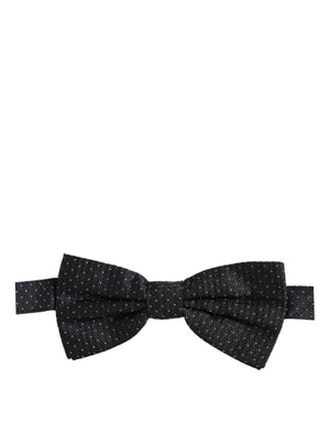 Dolce & Gabbana Schwarze und weiße gepunktete, verstellbare Papillon-Fliege
