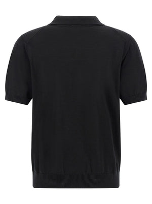 Hugo Boss Schwarzes Poloshirt aus reiner Schurwolle