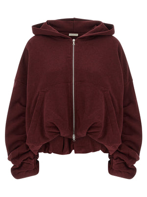 Dries Van Noten Kapuzenpullover aus Baumwolle in Bordeaux