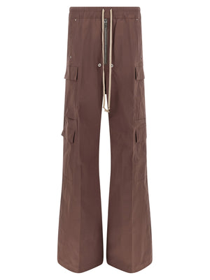 Rick Owens Braune Baumwollhose mit ausgestelltem Bein