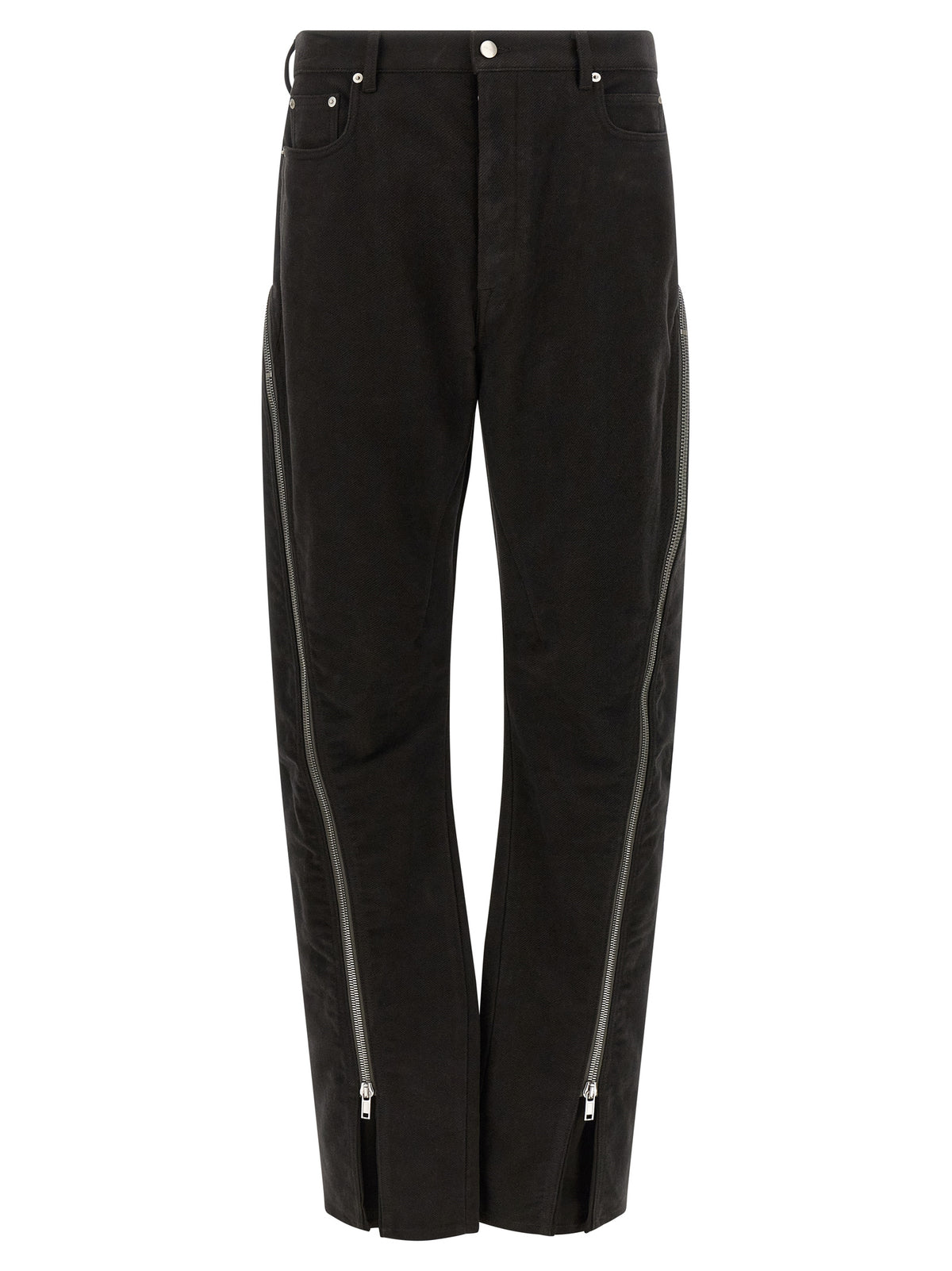 Rick Owens Schwarze Baumwollhose mit ausgestelltem Bein