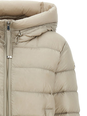Beige Polyamide Full-Length Jacket