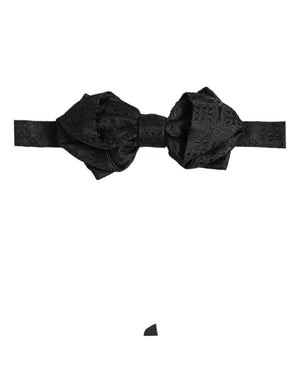 Dolce & Gabbana Herren Schwarze Paisley Seide Verstellbare Krawatte Fliege