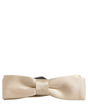 Dolce & Gabbana Herren Beige 100% Seide Verstellbare Krawatte Fliege