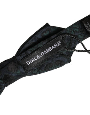 Dolce & Gabbana Herren Schwarze Grüne Paisley Krawatte mit verstellbarem Band