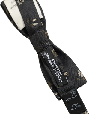 Dolce & Gabbana Herren schwarze Seiden-Papillon mit Blumenmuster, verstellbar