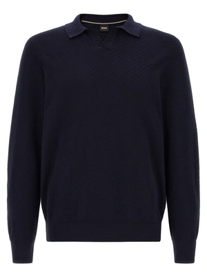 Blue Cotton Polo Shirt