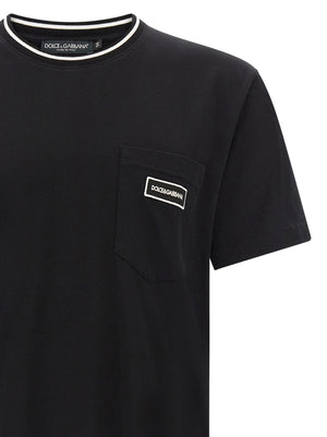 Dolce & Gabbana Schwarzes Baumwoll-T-Shirt