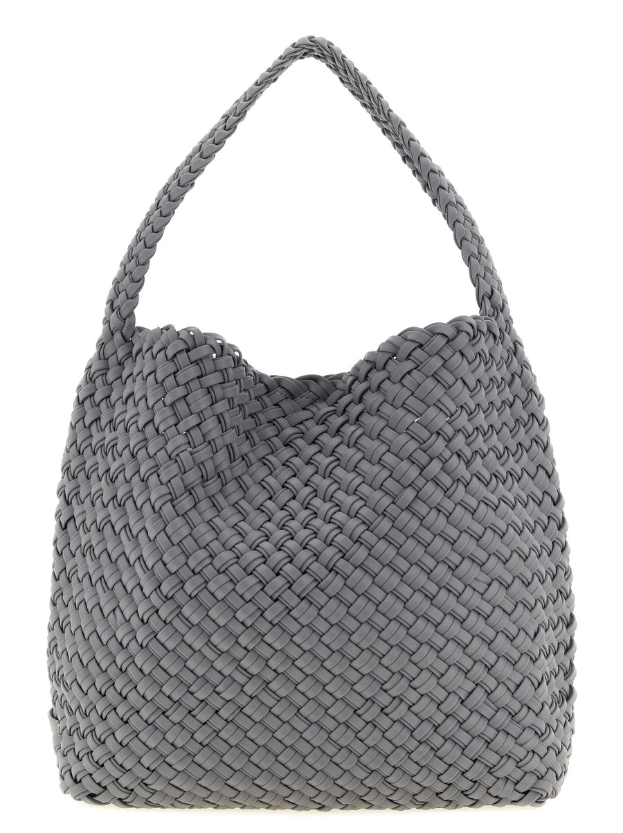 NAGHEDI Graue Schultertasche aus Nylon