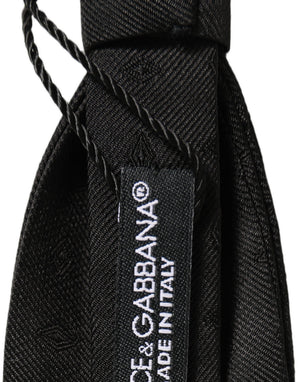 Dolce & Gabbana Herren Schwarze 100% Seide Verstellbare Krawatte Fliege