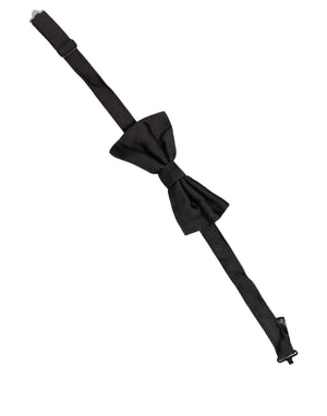 Dolce & Gabbana Herren Schwarze 100% Seide Verstellbare Krawatte Fliege