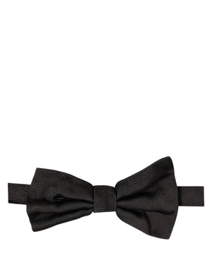 Dolce & Gabbana Herren Schwarze 100% Seide Verstellbare Krawatte Fliege