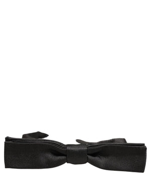 Dolce & Gabbana Herren Schwarze 100% Seide Verstellbare Krawatte Fliege