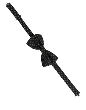 Dolce & Gabbana Herren Schwarze Gemusterte Verstellbare Hals-Papillon-Fliege