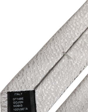 Dolce & Gabbana Herren Krawatte aus 100% Seide, Grau, Texturiert, Verstellbar