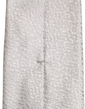 Dolce & Gabbana Herren Krawatte aus 100% Seide, Grau, Texturiert, Verstellbar
