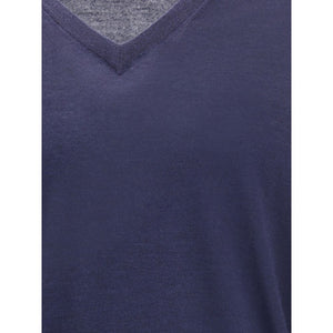 Brunello Cucinelli Blauer Kaschmirpullover