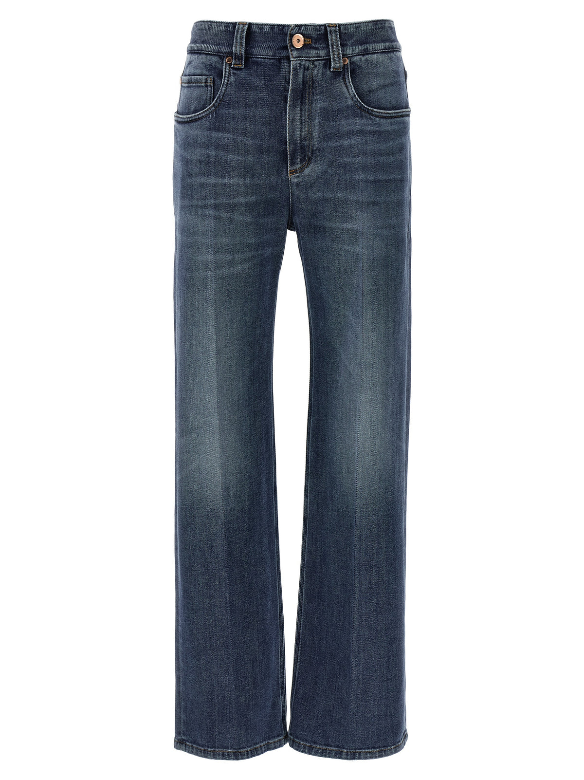 Brunello Cucinelli Blaue Baumwolljeans im Relaxed Fit