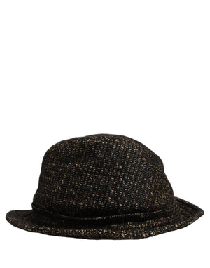 Dolce & Gabbana Graue Melange Tweed-Kappe aus edlem Materialmix