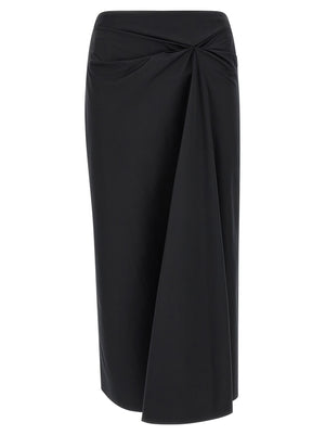 Max Mara Schwarzer Baumwoll-Midirock