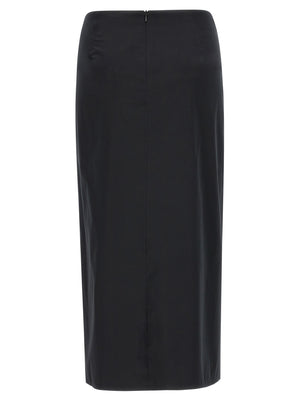 Max Mara Schwarzer Baumwoll-Midirock