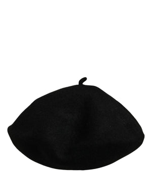 Dolce & Gabbana Schwarzer Woll-Beret im französischen Stil
