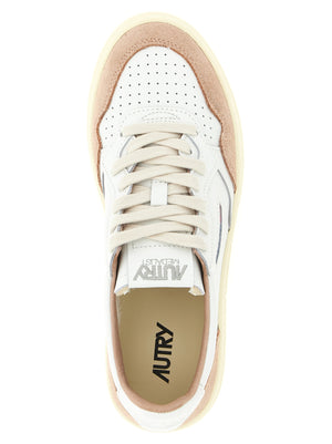 Autry Mehrfarbige Low-Top-Sneaker aus Rindsleder