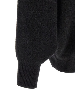 Rick Owens Schwarzer Marabou-Pullover