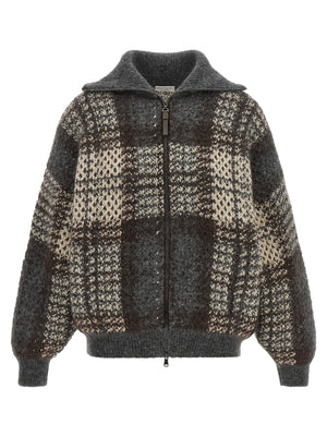 Brunello Cucinelli Grauer Strickcardigan