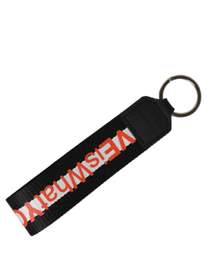 Dolce & Gabbana Mehrfarbiges Logo Polyester-Schlüsselanhänger mit Messing-Halter