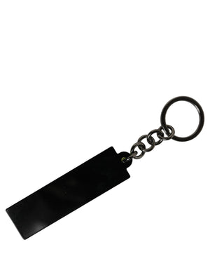 Dolce & Gabbana Neon Grün Logo Print Charm Metall Schlüsselanhänger