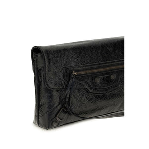 Balenciaga Schwarze Kalbsleder Bos Taurus Clutch Bag