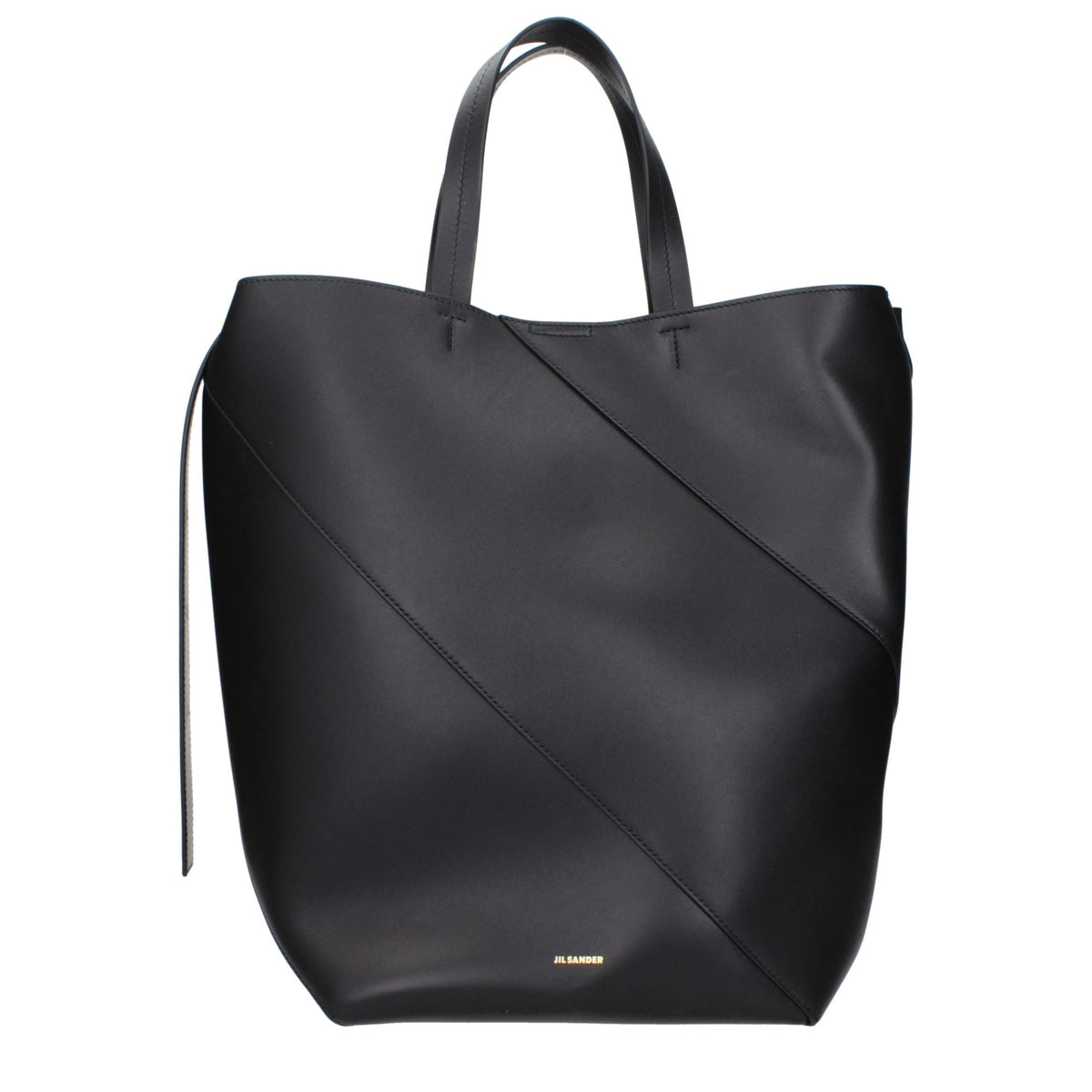 Jil Sander Schwarze Leder Umhängetasche