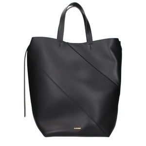 Jil Sander Schwarze Leder Umhängetasche