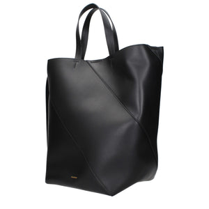Jil Sander Schwarze Leder Umhängetasche