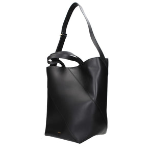Jil Sander Schwarze Leder Umhängetasche