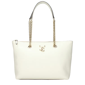 Jimmy Choo Weiße Leder Schultertasche