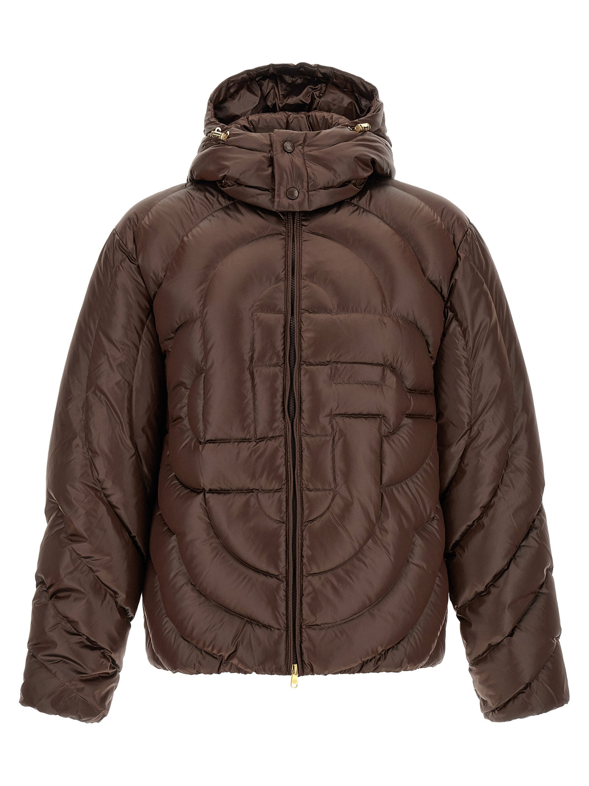 Casablanca Braune Polyamid-Jacke in voller Länge