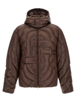 Casablanca Braune Polyamid-Jacke in voller Länge