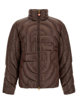 Casablanca Braune Polyamid-Jacke in voller Länge