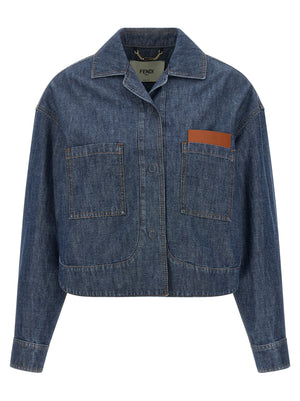 Fendi Blaue Jeansjacke aus Baumwolle