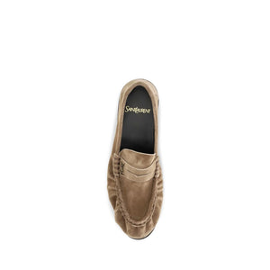 Saint Laurent Beige Kalbsleder Bos Taurus Slipper-Loafer
