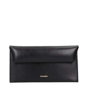 Jil Sander Schwarzes Leder Portemonnaie