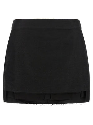 Rick Owens Schwarzer Ramie-Maxirock